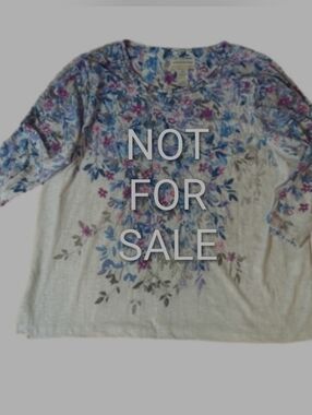 ❌NOT AVAILABLE❌ Alfred Dunner 3/4 Sleeve Blouse White/Blue/Purple Floral Sz 1X